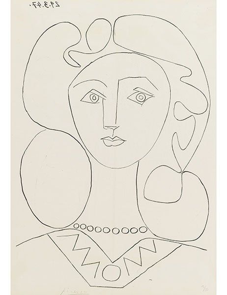 La femme au collier, 1947. Signed lithograph. Cubism Painting, Picasso Prints, Picasso Cubism, Picasso Drawing, Painting Logo, Pablo Picasso Art, Picasso Paintings, Vintage Art Print, Picasso Art