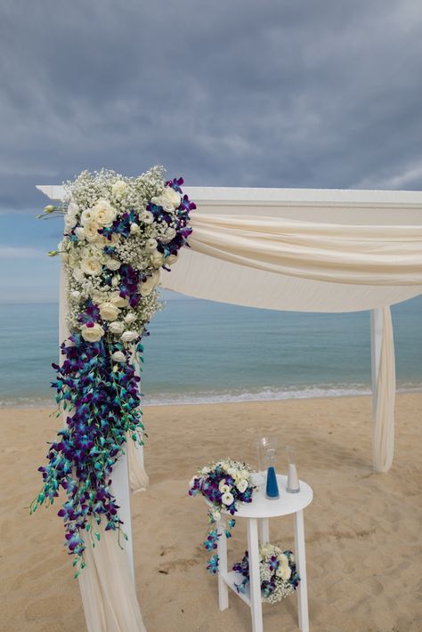 Orchid Wedding Theme, Blue And Purple Orchids, Purple Black Wedding, Blue Orchid Wedding, Beach Wedding Purple, Purple White Wedding, Blue Orchid Flower, Blue Purple Wedding, Samantha Wedding