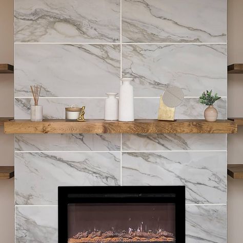 Amazon.com: Modern Fireplace Mantel, Contemporary, Floating Mantle, Shelf, Hand Crafted, URBANDI (Aged Barrel, 60Lx3Hx8D) : Home & Kitchen Stacked Stone Fireplace With Mantel, Modern Fireplace Mantle Decor, Full Wall Fireplace, Floating Mantle Shelf, Modern Fireplace Mantle, Modern Marble Fireplace, Fireplace Mantle Ideas, Modern Fireplace Mantel, Contemporary Fireplace Mantels