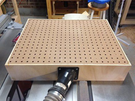 Downdraft Dust Collector Sanding Table, Shop Dust Collection, Woodworking Shop Layout, Wood Shop Projects, Shop Layout, Shop Projects, Woodworking Workshop, Diy Holz, Dust Collector