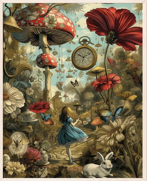 Pictures Of Alice In Wonderland, We Are All Mad Here Wallpaper, Alice In Wonderland Inspiration, Alice In Wonderland Art Ideas, Alice In Wonderland Painting Ideas, Alice In Wonderland Tunnel, Alice In Wonderland Landscape, Dark Alice In Wonderland Art, Alice In Wonderland Forest