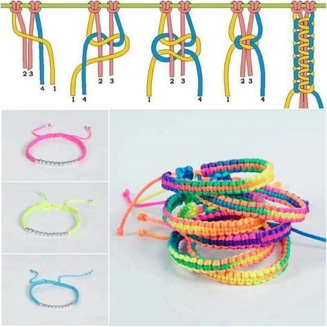 DIY colorful stylish bracelet .  #Tutorial--> http://wonderfuldiy.com/wonderful-diy-colorful-stylish-bracelet/ #diy #bracelet Different Types Of Bracelets, Types Of Bracelets, Square Knot Bracelets, Braided Bracelet Diy, Diy Bracelets Tutorials, Diy Braids, Diy Friendship Bracelets Patterns, Diy Bracelets Easy, Kraf Diy