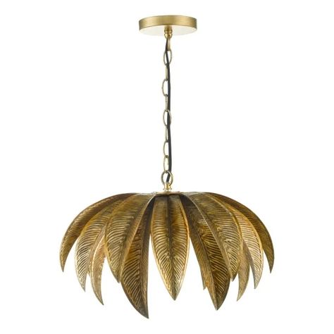 Ceiling Lights | Must Have Ceiling Lighting | Pagazzi | Page 12 | Page 12 Chandelier Diy, Gold Leaf Pendant, Palm Leaf Design, Palm Tree Pendant, Gold Pendant Lighting, Gold Ceiling, Hampi, Dar Lighting, Single Pendant Lighting