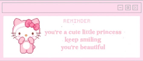 Pink Aesthetic Discord Banner Gif, Comment Message Request Png, Pink Twitter Header Aesthetic, My Melody Header, Hello Kitty Banner, Kawaii Quotes, Hello Kitty Y2k, Cute Twitter Headers, Cute Headers For Twitter