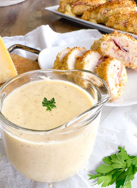 The best chicken cordon bleu sauce recipe that is ready in just a few minutes! Best Chicken Cordon Bleu Recipe, Authentic Pork Carnitas Recipe, Cordon Bleu Sauce, Chicken Cordon Bleu Sauce, Easy Chicken Cordon Bleu, Baked Recipe, Cordon Bleu Recipe, Chicken Cordon Bleu Recipe, Traditional French Recipes