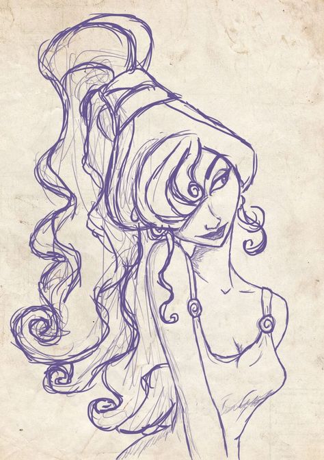 Meg  Hércules Disney Drawings Sketches, Disney Hercules, Arte Van Gogh, Disney Art Drawings, Princess Drawings, Disney Sketches, Art Disney, Drawing Tutorials, Book Art Drawings