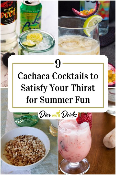 Collage of 4 cachaca cocktails. Cachaca Cocktails, Thirsty Thursday, Delicious Drinks, Mixology, Mixed Drinks, Summer Drinks, Yummy Drinks, Taste Buds, Cocktail Recipes