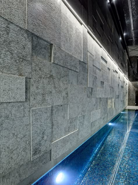 Granite House, Compound Wall Design, Indoor Pool Design, Water Feature Wall, Pool Wall, Water Body, Garden Water Feature, Pool Water Features, Pool Landscape Design