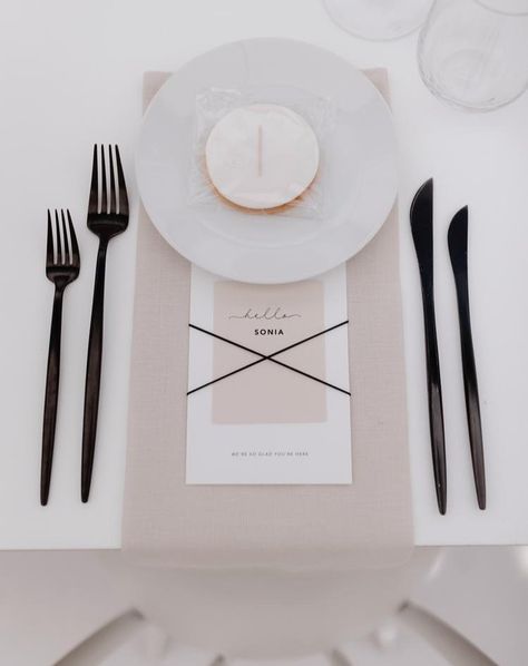 We're loving our Aero Matte Black cutlery and tealight holders at Sonia + Nic's wedding, thank you for having us 💫 // 📸 @hollowandco #realwedding #nzwedding #nzweddinghire #cutleryhirenz #weddingdecor #aucklandwedding Modern White Table, Black Cutlery, Modern Table Setting, Auckland Wedding, Tea Light Holder, Tablescapes, Wedding Shop, Matte Black, Tea Lights