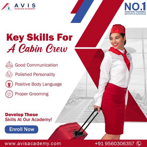 ✈️ Key Skills For A Cabin Crew ✈️ Develop These Skills At Our Academy! 💁🏻‍♀️ ✈️ What are you waiting for..? Join Avis Aviation Academy and Let Your Career Fly Beyond Skies! Admission 2023-24 Open Now! 📞 Call - +91 9560306357 🌐 Visit - www.avisacademy.com #AvisAviationAcademy #BeyondSkiesWithAvis #aviationcourses #FlyHigh #aviationcareer #airhostess #cabincrew #flightattendant #airlinecrew #cabincrewlife Airplane Safety, Job Interview Prep, Aviation Careers, Interview Prep, Air Hostess, Social Media Advertising Design, A Cabin, Cabin Crew, Flight Attendant