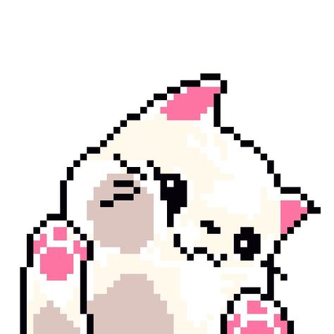 Pixel Pfp, Photo Pixel, Pixel Icons, Pink Widget, Hello Kitty Beach, Ninja Cats, Easy Pixel Art, Pixel Drawing, Pix Art