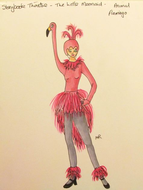 Flamingo Fancy Dress, Flamingo Meaning, Lil Mermaid, Flamingo Outfit, Mermaid Costumes, Costume Design Sketch, Girl Ballerina, Little Mermaid Costume, Exquisite Corpse