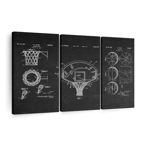 PRICES MAY VARY. Basketball Patent Art- Our patent prints and wall art for the office feature a black and white blueprint of the basketball board, net, and ball. Make your room designs more interesting with our vintage and unique sports decor for the boys bedroom. Simple Installation- Our vintage patent prints have a pre-assembled sawtooth hanger, so you can install our canvas prints right out of the box. This ready-to-hang sports canvas wall art for boys rooms can instantly elevate the design o Wall Art For Men, Basketball Theme Room, Sports Room Boys, Boy Room Paint, Boys Wall Art, First Apartment Tips, Sports Office, Basketball Theme, Sport Canvas