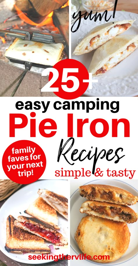 Camping Pie Iron, Pudgie Pies, Mountain Pie Recipes, Pie Iron Cooking, Campfire Pies, Campfire Cooking Recipes, Pie Iron Recipes, Astuces Camping-car, Camping Meal Planning