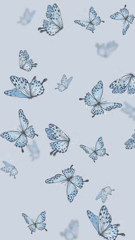 Pastel Blue Butterfly Aesthetic, Aesthetic Blue And White Wallpaper, Blue Wallpaper Butterfly, Baby Blue Butterfly, Iphone Wallpaper Blue, Wallpapers Blue, Vogue Wallpaper, Wallpaper Butterfly, Butterflies Wallpaper