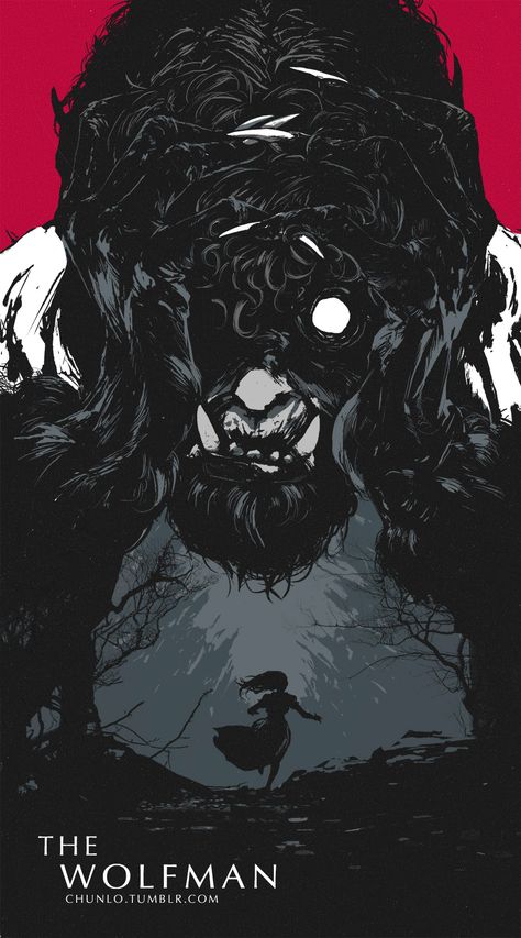 Chun Lo, The Wolfman 2010, The Wolfman, Monster Movie, Wolf Man, Horror Artwork, Werewolf Art, Horror Monsters, Horror Posters