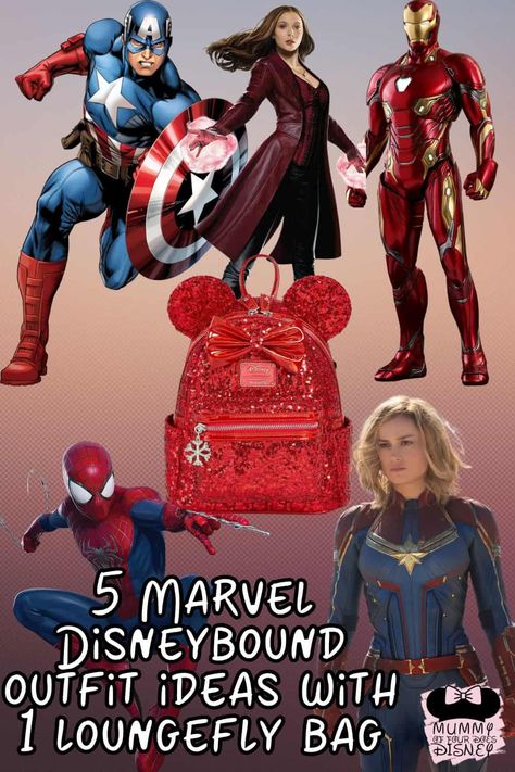 Marvel Disney Bounding, Marvel Cruise Outfits, Spider Man Disneybound, Captain America Disneybound, Marvel Disneyland Outfit, Avengers Disneybound, Marvel Disneybound, Disneybound Couples, Avengers Women