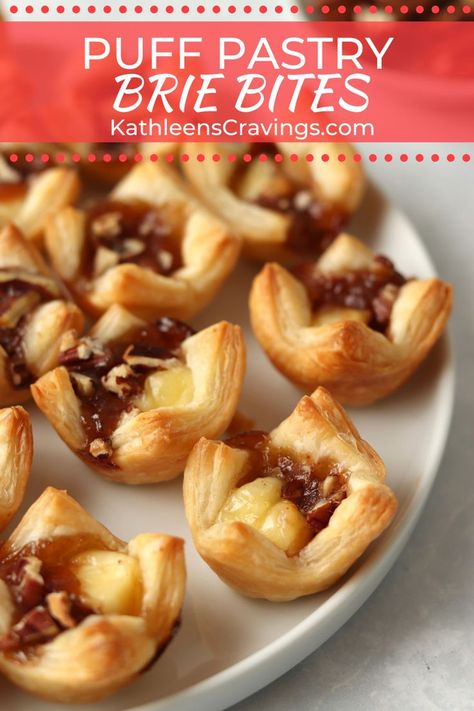 Brie Bites Puff Pastry, Puff Pastry Brie, Pastry Brie, Puff Pastry Bites, Brie Cheese Recipes, Melted Brie, Wendy's Frosty, Pastry Bites, Brie Puff Pastry