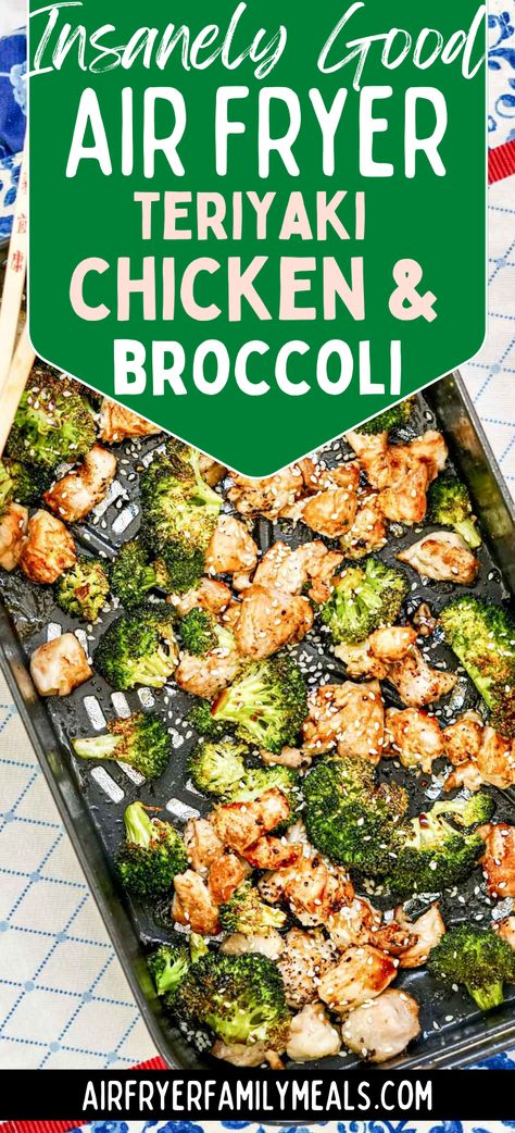 Airfryer Chicken And Broccoli, Ninja Foodi Broccoli Recipes, Healthy Teriyaki Chicken And Broccoli, Fall Chicken Recipes Air Fryer, Air Fryer Easy Chicken Recipes, Meal Prep Air Fryer Chicken, Chicken And Veggie Air Fryer, Chicken Broccoli Air Fryer, Chicken Broccoli Air Fryer Recipes