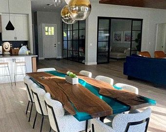 Small Buffet Table, Live Edge Wood Table, The Carpenters, Wood Resin Table, Dining Sofa, Epoxy Table, Epoxy Resin Table, Grande Table, Walnut Coffee Table