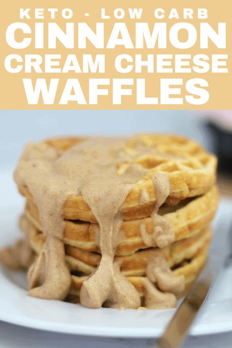 Cream Cheese Chaffles, Low Carb Waffle Recipe, Sugar Free Waffles, Low Carb Waffle, Wheat Waffles, Keto Waffles, Cinnamon Waffles, Low Carb Waffles, Cinnamon Icing