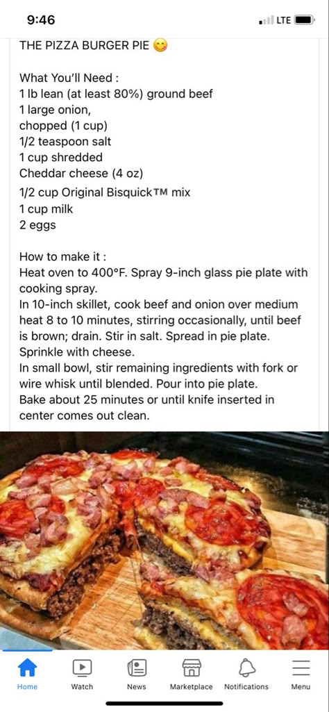 Burger Pizza Recipe, Hamburger Pizza Pie, Hamburger Pizza Recipes Ground Beef, Pizza Burger Pie Recipe, Pizza Burger Pie, Cheese Burger Pie, Pizza Burger Recipe, Pizza Burgers Recipe, Pizza Pie Recipe