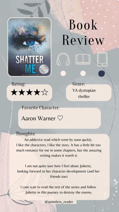 Shatter Me Books In Order, Dystopian Novel Ideas, Shatter Me Journal, Dystopian Romance Books, Shatter Me Series Books, Shatterme Series, Shatterme Books, Shatter Me Book, Ya Dystopian Books