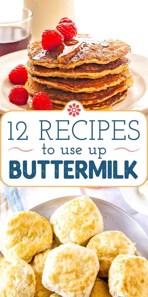 What To Make With Buttermilk, Use Up Buttermilk, Buttermilk Dessert Recipes, Sour Milk Recipes, Recipes For Baking, Oatmeal Buttermilk Pancakes, Buttermilk Muffins, Yummy Biscuits, Buttermilk Recipes