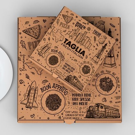 Box Design Ideas, Pizza Box Design, White Marlin, Pizza Bar, Pizza Boxes, Pizza Box, Branding Design Packaging, Box Designs, Frozen Pizza