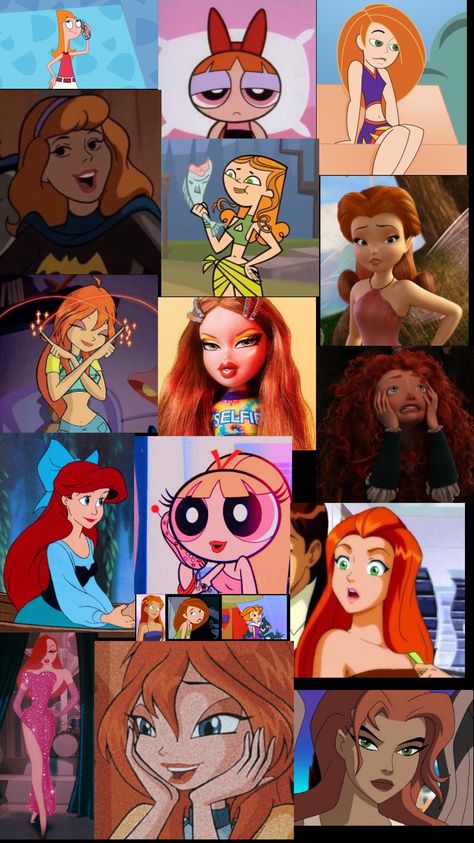 Costume With Orange Hair, Orange Hair Halloween Costumes Women, Red Headed Cartoon Characters, Iconic Red Head Characters, Red Haired Characters Halloween, Iconic Red Hair Characters, Red Head Costumes Ideas, Halloween Costumes For Orange Hair, Brunette And Red Head Halloween Costumes