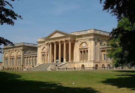 Stowe - Stowe House - South Front Palladian Architecture, Buckinghamshire England, Cool Mansions, Stowe House, English Houses, English Manor Houses, British Architecture, English Castles, Stately Homes