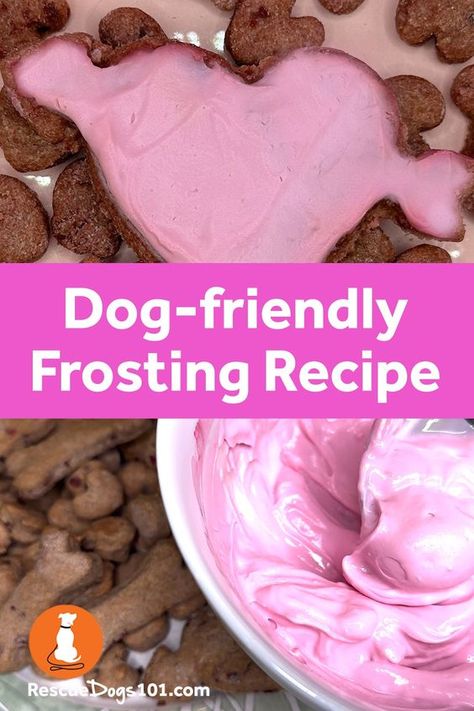 If you want to make your dog treats even more special, you can frost them with this healthy icing with only 3 ingredients. Greek yogurt, coconut oil, honey. Get this and all 8 of my Valentine's Day Dog Treat recipes... Dog Icing Recipe, Healthy Frosting Recipe, Healthy Icing, Dog Treat Icing Recipe, Healthy Frosting, Dog Cookie Recipes, Homemade Pet Treats, Pet Treats Recipes, Dog Treats Homemade Easy