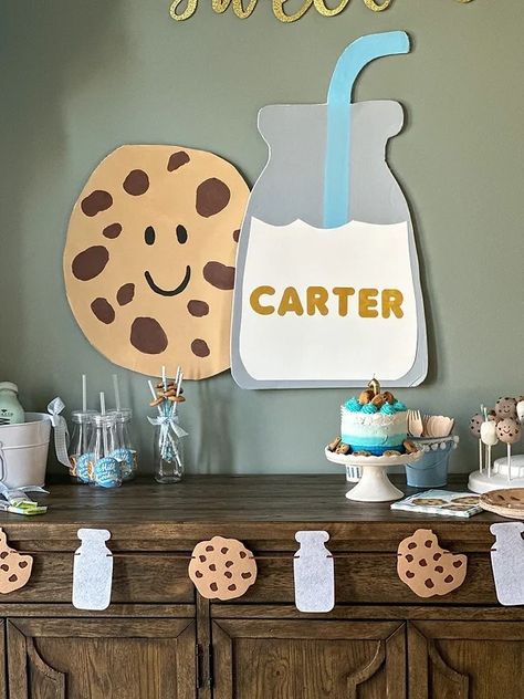 Milk And Cookie First Birthday, One Tough Cookie Birthday, Milk And Cookies First Birthday, Cookies First Birthday, First Birthday Theme Boy, Cookie Birthday, Cookie Birthday Party, First Birthday Cookies, Boys First Birthday Party Ideas