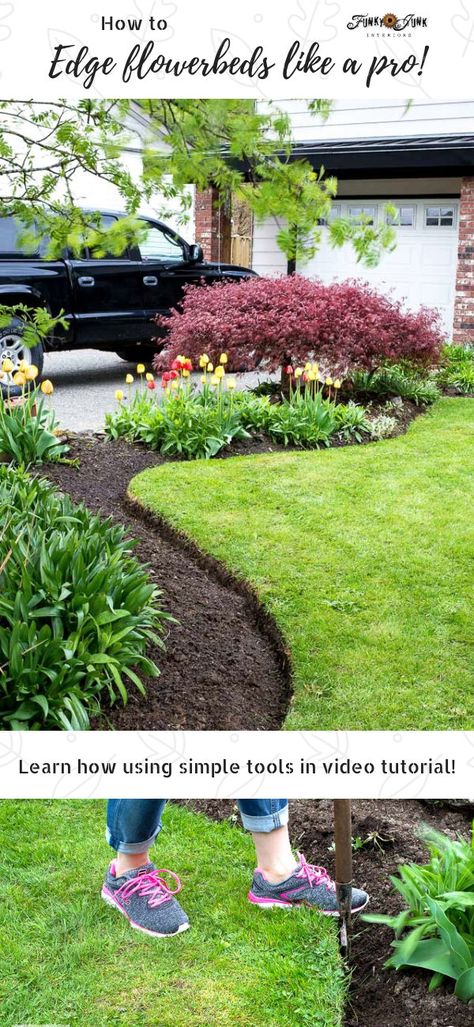 process! Garden Edger, Grass Edging, Stone Edging, Flower Bed Edging, Garden Wallpaper, Front Landscaping, Landscape Edging, Lawn Edging, Garden Edging