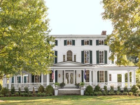 Tour a Beautiful 160-Year-Old Home Filled With Pattern  #design #HOME @AlmostHomeFL #swfl #realestate Old Southern Homes, Nest Decor, Old Mansion, Hgtv Magazine, Cedar Shingles, Design 101, Exterior Details, Front Entrance, Waterfront Property