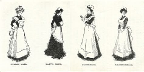 Servants, Housewives, Vixens, and the Ever-changi… – Cuizine – Érudit 1906 Fashion, Victorian Servants, Servant Clothes, Victorian Maid, Regency Era Fashion, Maid Uniform, History Fashion, Maid Outfit, Drawing Clothes