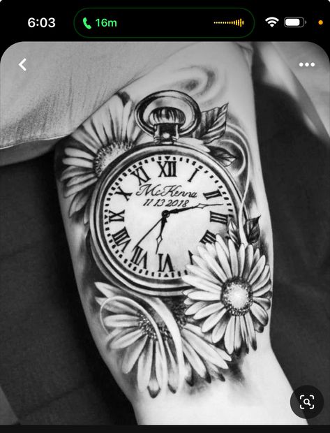 Birth Clock Tattoo, Time Clock Tattoo, Clock Tattoo, Body Art Tattoos, Tattoos For Women, Body Art, Tattoo Ideas, Clock, Tattoos