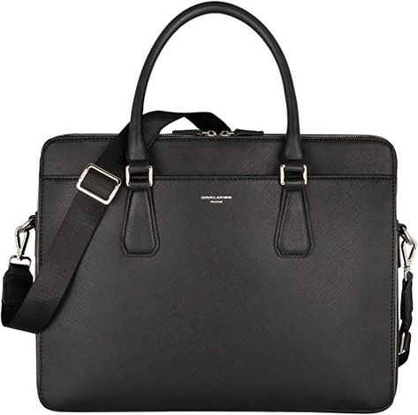 David Jones - Men's Business Briefcase Work Satchel - 13 Inch Laptop Bag PU Leather - Shoulder Messenger Bag - Multiple Pockets Crossbody Bag - Computer Handbag Office College Travel Elegant - Black: Amazon.co.uk: Fashion David Jones Handbags, Business Briefcase, Student Bag, Work Bag, Shoulder Messenger Bag, Beautiful Bags, Kate Spade Top Handle Bag, Laptop Bag, David Jones