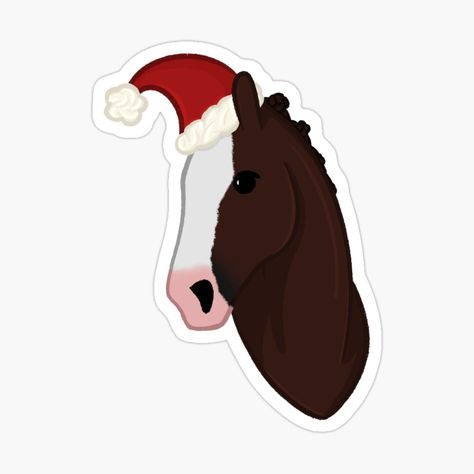 Get my art printed on awesome products. Support me at Redbubble #RBandME: https://www.redbubble.com/i/sticker/Horse-portrait-with-Christmas-hat-by-StoltenArt/135432558.EJUG5?asc=u Christmas Horses, Horse Portrait, Christmas Hat, Christmas Designs, Hat Designs, Easy Drawings, Top Artists, Sticker Design, Sell Your Art