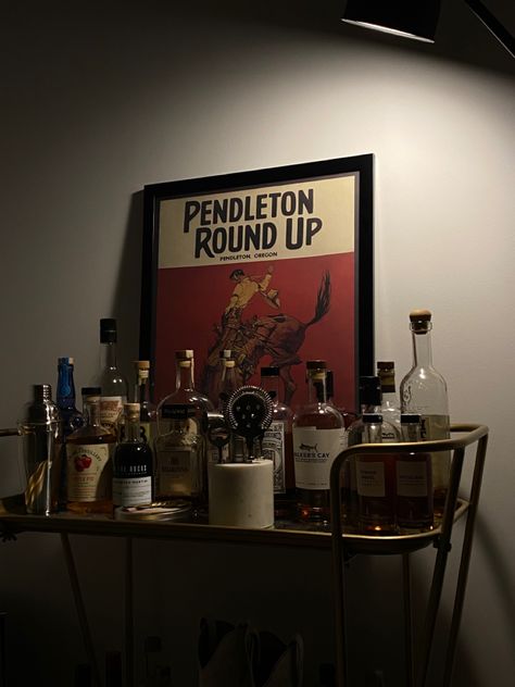 Alcohol Shelf Aesthetic, Mini Bar Aesthetic Dark, Cocktail Bar Ideas Home, Mini Bar At Home Aesthetic, Cocktails At Home Aesthetic, Working In A Bar Aesthetic, Mini Bar Aesthetic, Alcohol Bar For Home, Garage Work Bench Ideas