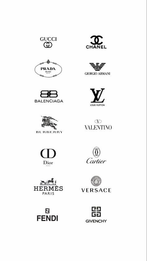 List Of Luxury Brands, Brand Logos Fashion, Popular Brand Logos, Luxury Clothing Brand Logo, Fashion Brands Logo, Fashion Brand Logos, Luxury Brand Logos, Fashion Brand Logo Design, Old Money Brands