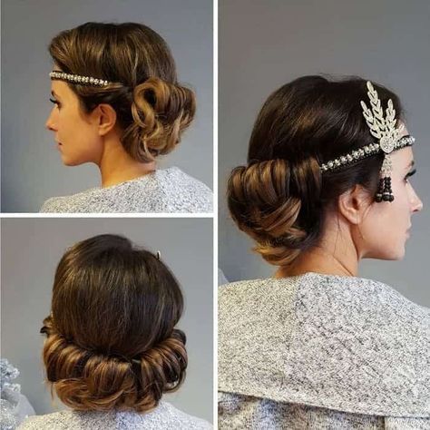 59 Modern Retro & Vintage Hairstyles You'll See in 2023 – Hairstyle Camp 1920 Hairstyles, Gibson Girl Hair, Prom Hair Updo Elegant, Bridesmaid Hairdo, Bridesmaid Hair Tutorial, Half Up Curls, Updo With Headband, Vintage Updo, Prom Hair Medium