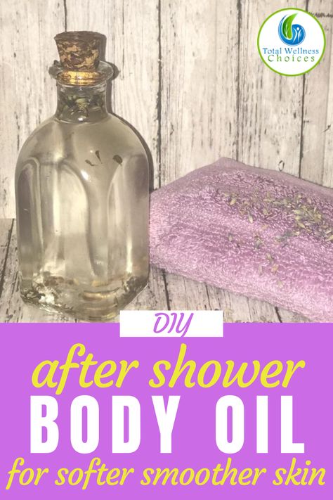 After Shower Hair Care, After Shower Body Oil, Diy Bath Oil, Homemade Creams, Anti Aging Body Oil, Homemade Essentials, Body Oil Recipe, Body Oil Diy, Spa Recipes