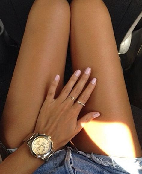 Look of the Day Tan Skin Nails, Baby Pink Nails, Nail Ring, Hair Color Pink, Makati, Tan Skin, Mani Pedi, Nude Nails, Bling Bling