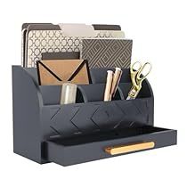 Best Desk Organizers, Home Desk Organization, Office Decor Corporate, Mail Organizer Countertop, Work Desk Organization, Office Desk Organization, Rustic Office Decor, Cute Desk Organization, Desk Accessories For Women