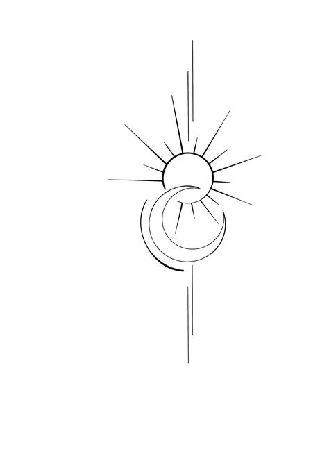 Moon sun star tattoo Sun Moon Abstract Tattoo, Sun Moon Arrow Tattoo, Sun Arrow Tattoo, Sun And Moon Tattoo Ideas Simple, Moon Compass Tattoo, Sun Moon And Stars Tattoo Best Friends, Sun Star Tattoo, Moon And Sun Tattoo Designs, Sun And Moon Line Art