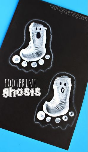 Footprint Ghost, Ghost Craft, Ghost Crafts, Footprint Crafts, Easy Halloween Crafts, Halloween Craft, Printable Halloween, Halloween Crafts For Kids, Theme Halloween