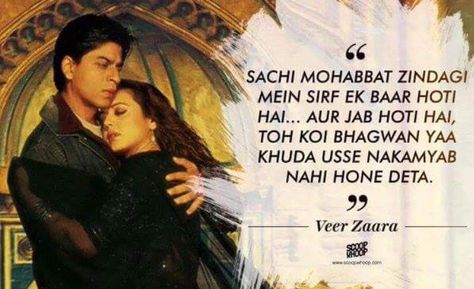 SRK Srk Dialogues, Bollywood Movie Quotes, Hindi Dialogues, Veer Zara, Srk Quotes, Shah Rukh Khan Quotes, Veer Zaara, Romantic Dialogues, Muse Quotes