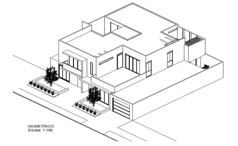 Isometric house view plan dwg file File Drawing, Isometric House, Site Development Plan, Interior Design Portfolio Layout, Architecture House Plan, Plan Small House, Open House Plans, Isometric Drawing, Facade Architecture Design