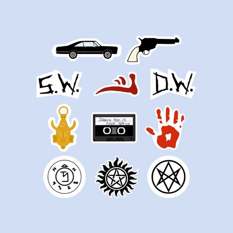 Supernatural Stickers, Anti Possession Tattoo, Mark Of Cain, Men Of Letters, Mini Stickers, Supernatural Dean Winchester, Sam Dean, Supernatural Dean, Supernatural Fans